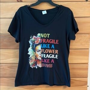 Women's Black Graphic Tee